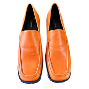 Vagabond Brittie Orange Size 10 Loafers Leather Slip Ons Shoes NEW
